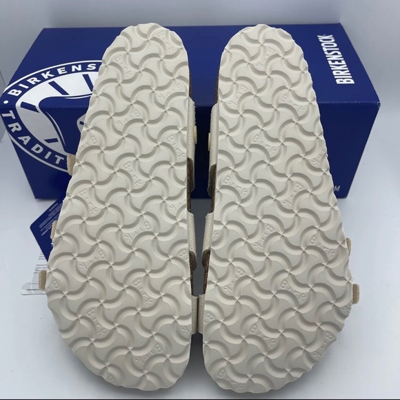 Birkenstock Franca Rivet Logo Ladies  Vegan Sandals Eggshell Size 38/W7/M4 - Picture 4 of 5